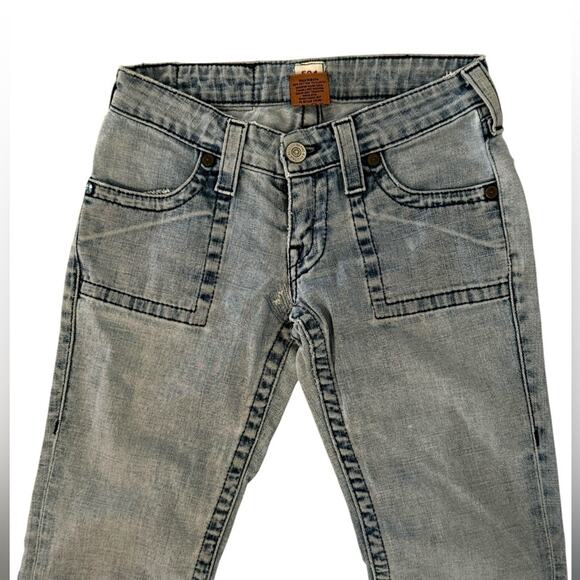 Women's True Religion 504 Light Blue Faded Jeans RN 108474 - Sz 27 - Picture 4 of 8